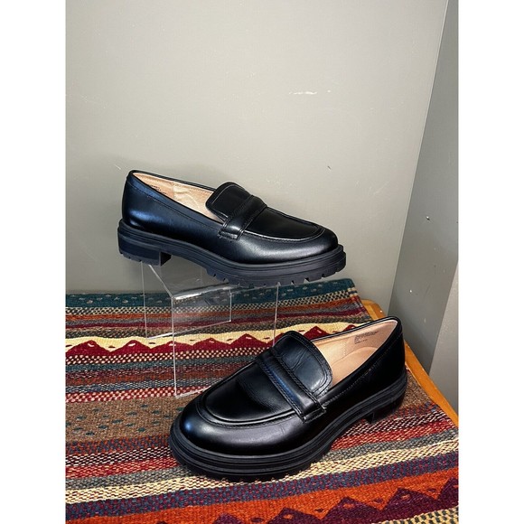 Madewell Shoes - Madewell Women's US 8 The Bradley Lugsole Leather Loafers Black NG674